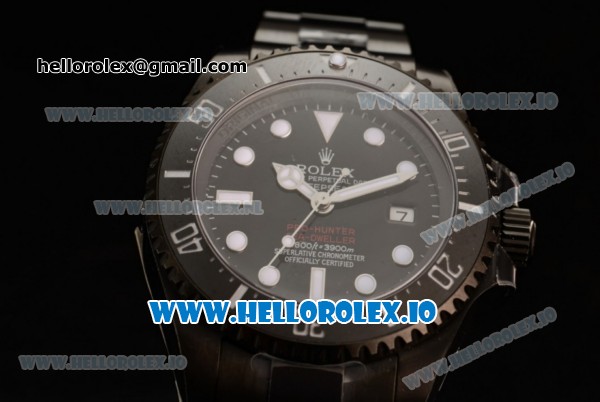 Rolex Sea-Dweller Clone Rolex 3135 Automatic PVD Case Black Dial With Dots Markers PVD Bracelet (BP) - Click Image to Close
